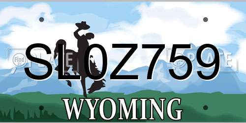 SL0Z759 Wyoming License Plate