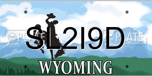 SL2I9D Wyoming License Plate