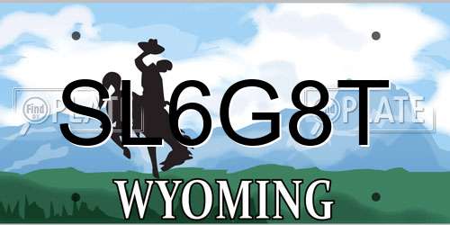 SL6G8T Wyoming License Plate