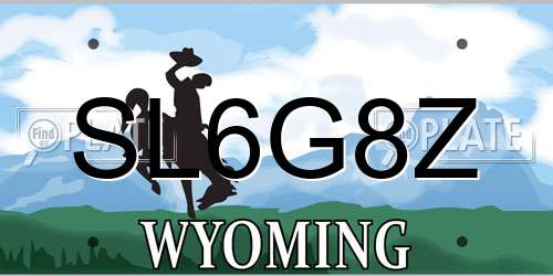SL6G8Z Wyoming License Plate