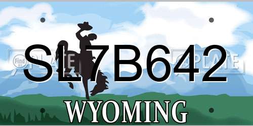 SL7B642 Wyoming License Plate