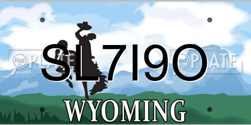 SL7I9O Wyoming License Plate