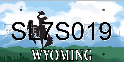 SL7S019 Wyoming License Plate
