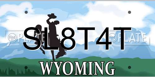 SL8T4T Wyoming License Plate
