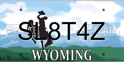 SL8T4Z Wyoming License Plate