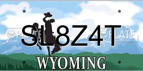 SL8Z4T Wyoming License Plate