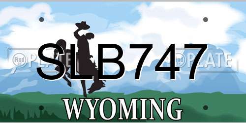 SLB747 Wyoming License Plate
