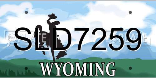 SLD7259 Wyoming License Plate