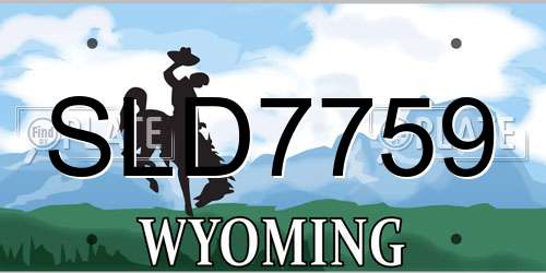 SLD7759 Wyoming License Plate