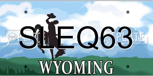 SLEQ63 Wyoming License Plate
