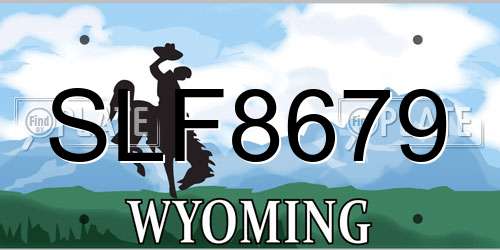 SLF8679 Wyoming License Plate