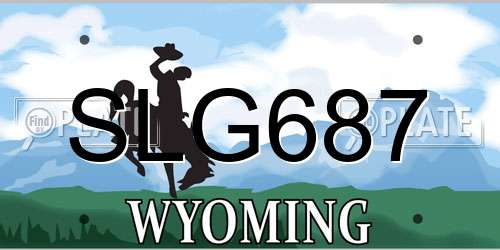 SLG687 Wyoming License Plate