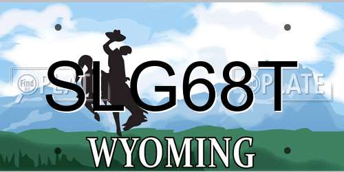 SLG68T Wyoming License Plate