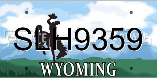 SLH9359 Wyoming License Plate