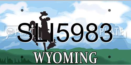 SLI5983 Wyoming License Plate