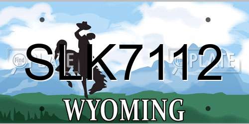SLK7112 Wyoming License Plate