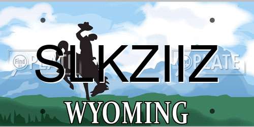 SLKZIIZ Wyoming License Plate