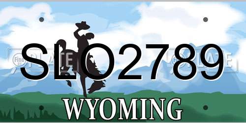 SLO2789 Wyoming License Plate