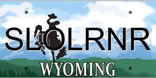 SLOLRNR Wyoming License Plate