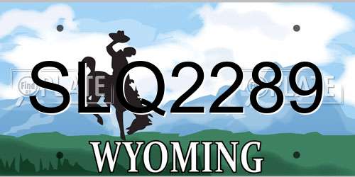 SLQ2289 Wyoming License Plate