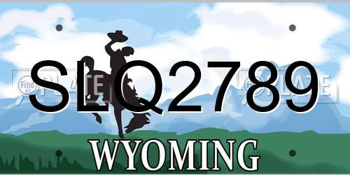 SLQ2789 Wyoming License Plate