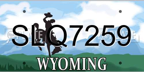 SLQ7259 Wyoming License Plate