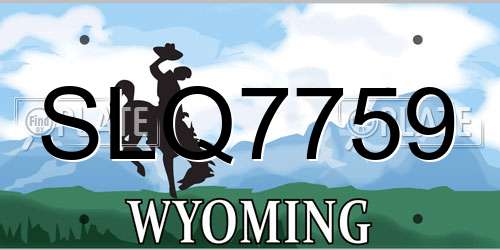 SLQ7759 Wyoming License Plate