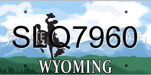 SLQ7960 Wyoming License Plate