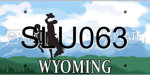 SLU063 Wyoming License Plate