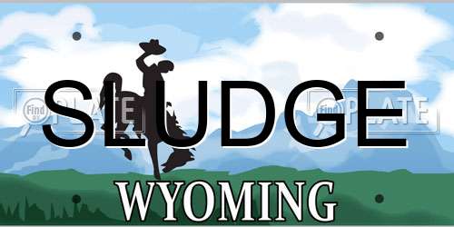 SLUDGE Wyoming License Plate