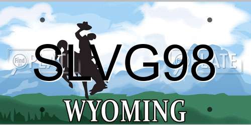 SLVG98 Wyoming License Plate