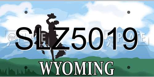SLZ5019 Wyoming License Plate