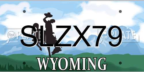 SLZX79 Wyoming License Plate