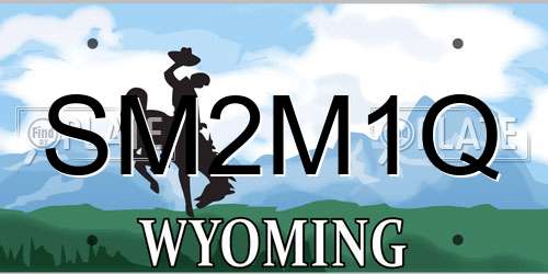SM2M1Q Wyoming License Plate
