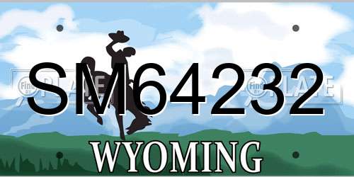 SM64232 Wyoming License Plate
