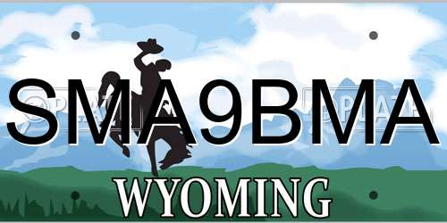 SMA9BMA Wyoming License Plate