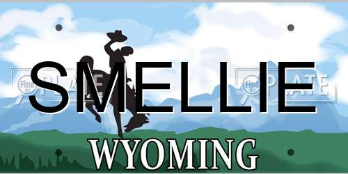 SMELLIE Wyoming License Plate