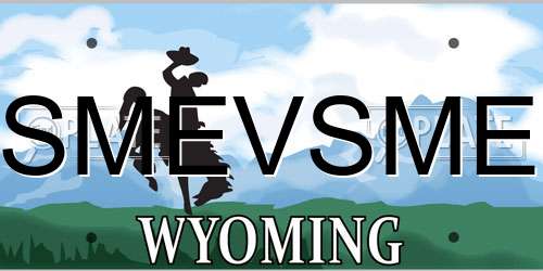 SMEVSME Wyoming License Plate