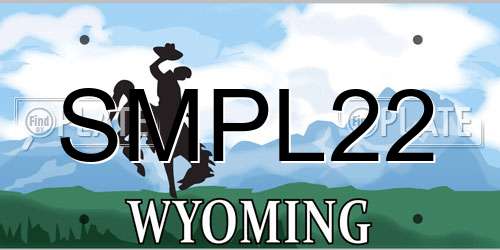 SMPL22 Wyoming License Plate
