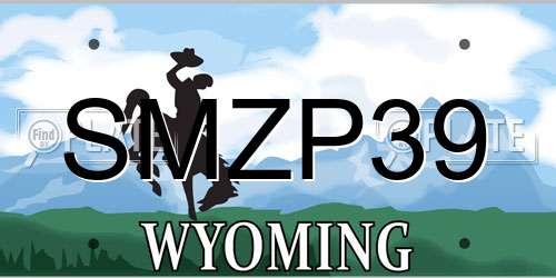 SMZP39 Wyoming License Plate