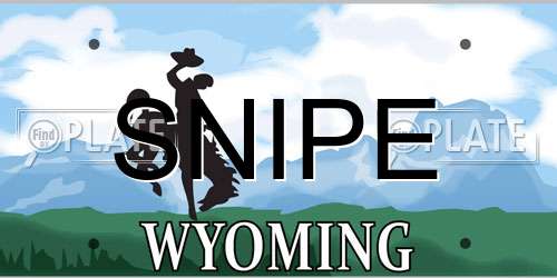 SNIPE Wyoming License Plate