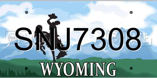 SNJ7308 Wyoming License Plate