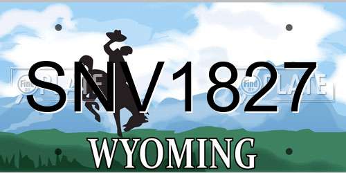 SNV1827 Wyoming License Plate