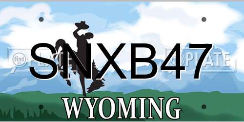 SNXB47 Wyoming License Plate