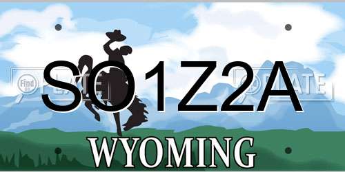 SO1Z2A Wyoming License Plate