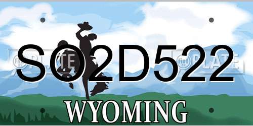 SO2D522 Wyoming License Plate