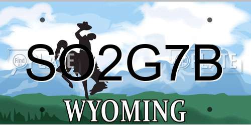 SO2G7B Wyoming License Plate
