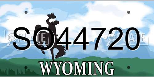 SO44720 Wyoming License Plate