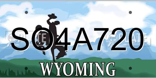 SO4A720 Wyoming License Plate