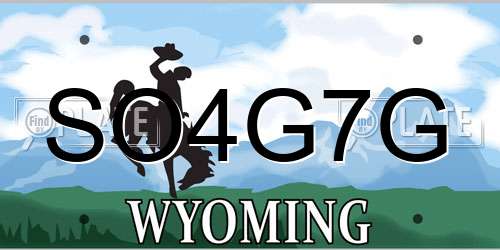 SO4G7G Wyoming License Plate